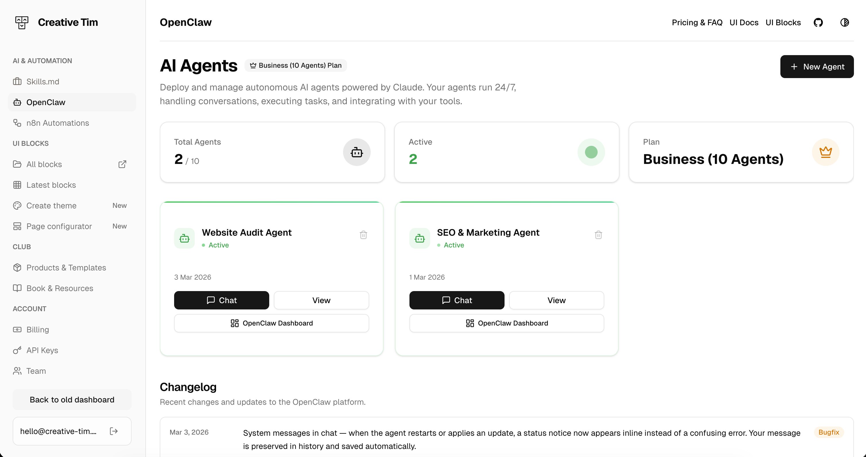 AI Agents Dashboard