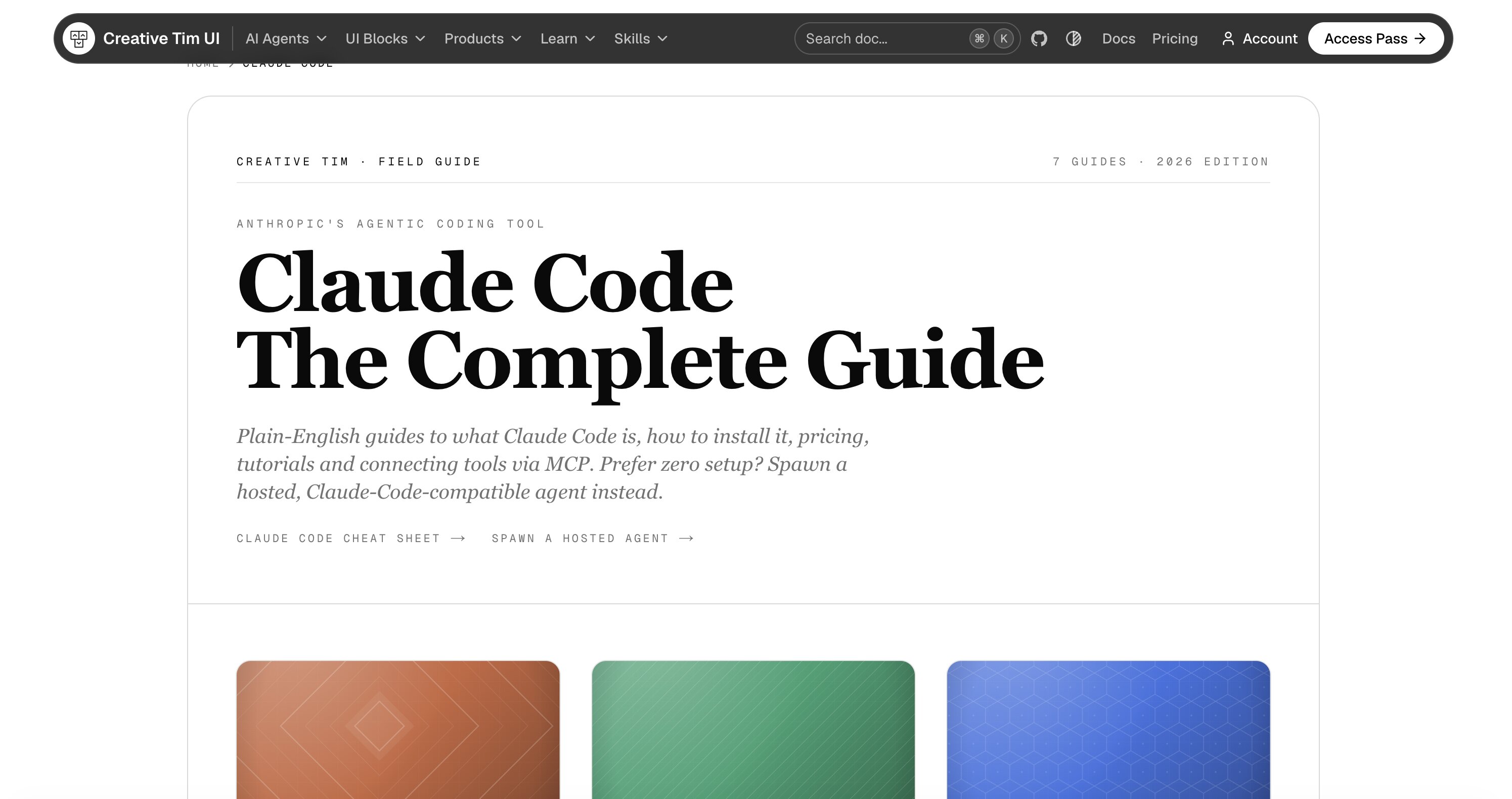 Claude Code Guide: Install, Pricing, Tutorials & MCP (2026) | Creative Tim