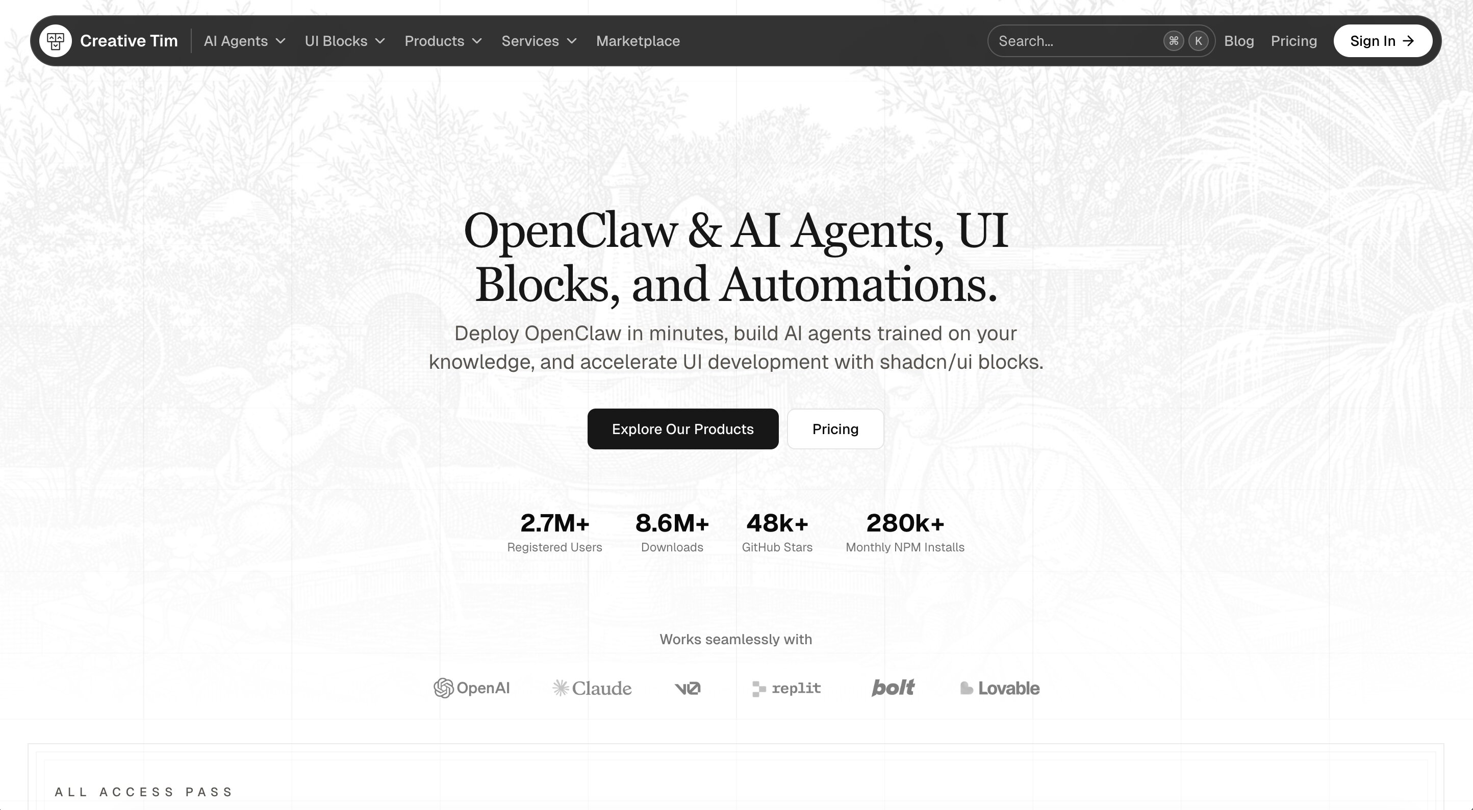 Creative Tim AI Agents Dashboard