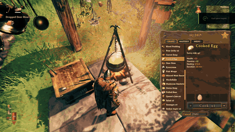 Cooked egg mini-game