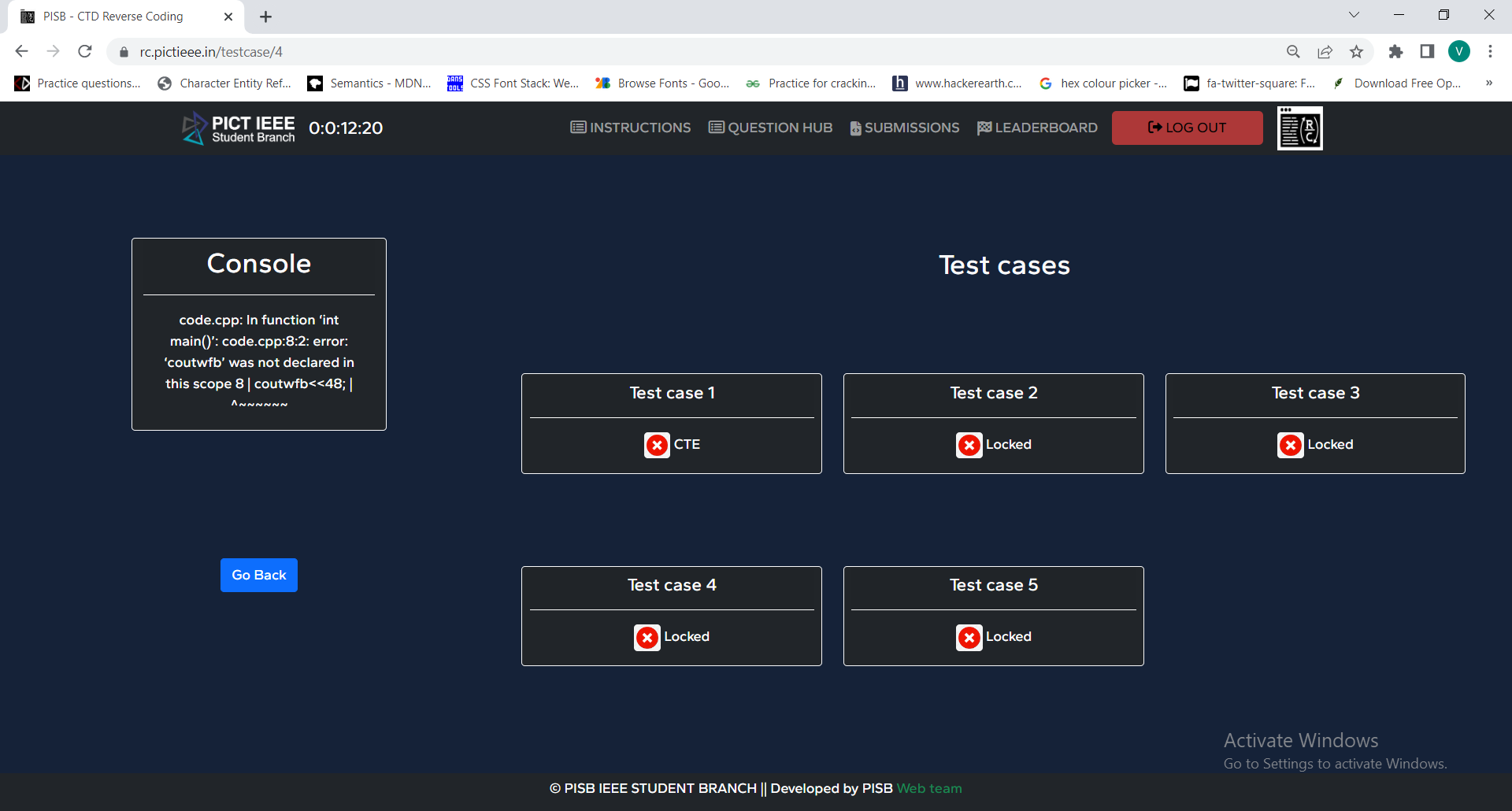 testcases_page user output