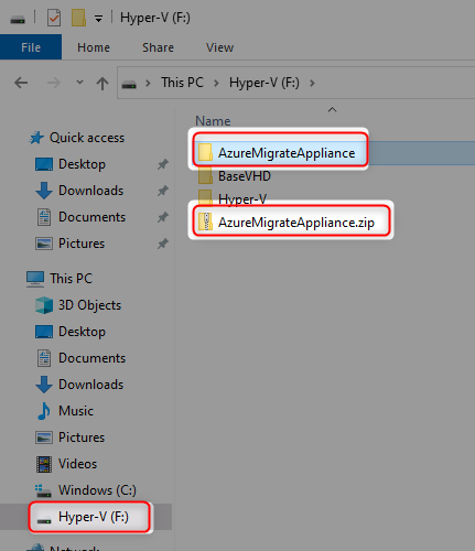 Extract VHD to F drive