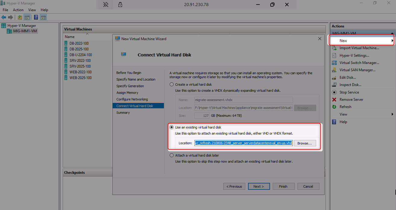Create new VM in Hyper-V