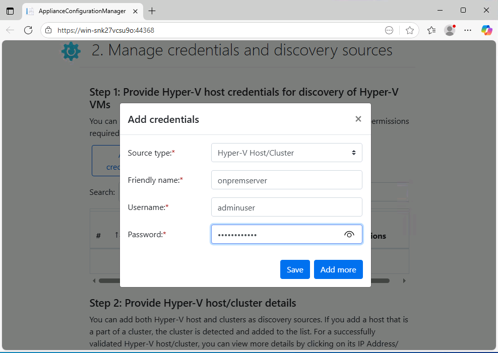 Add credentials