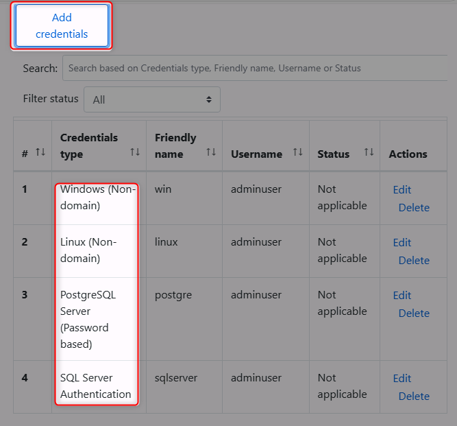 Add workload credentials