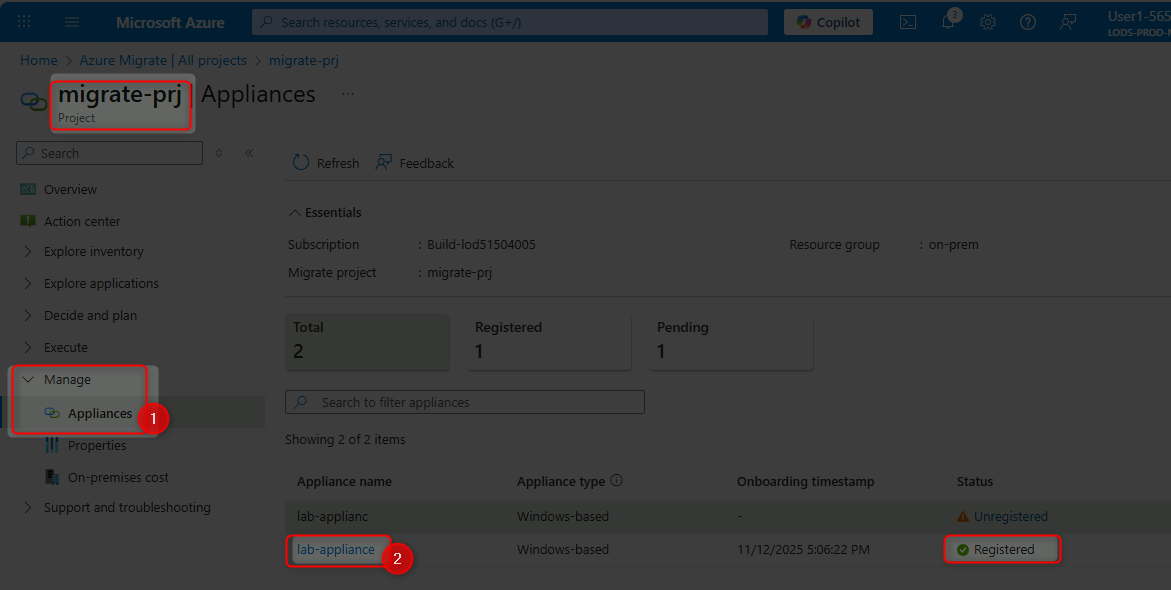 Appliance in Azure Portal