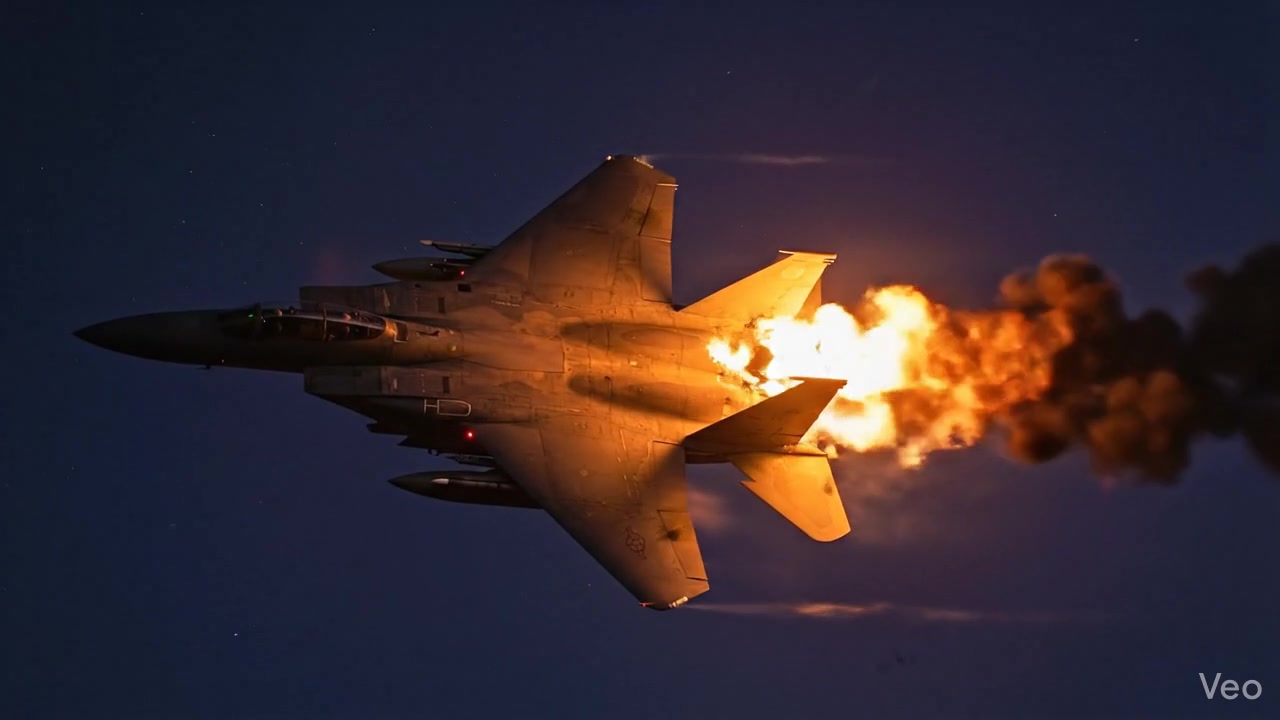 Scene 10: F-15E hit at night