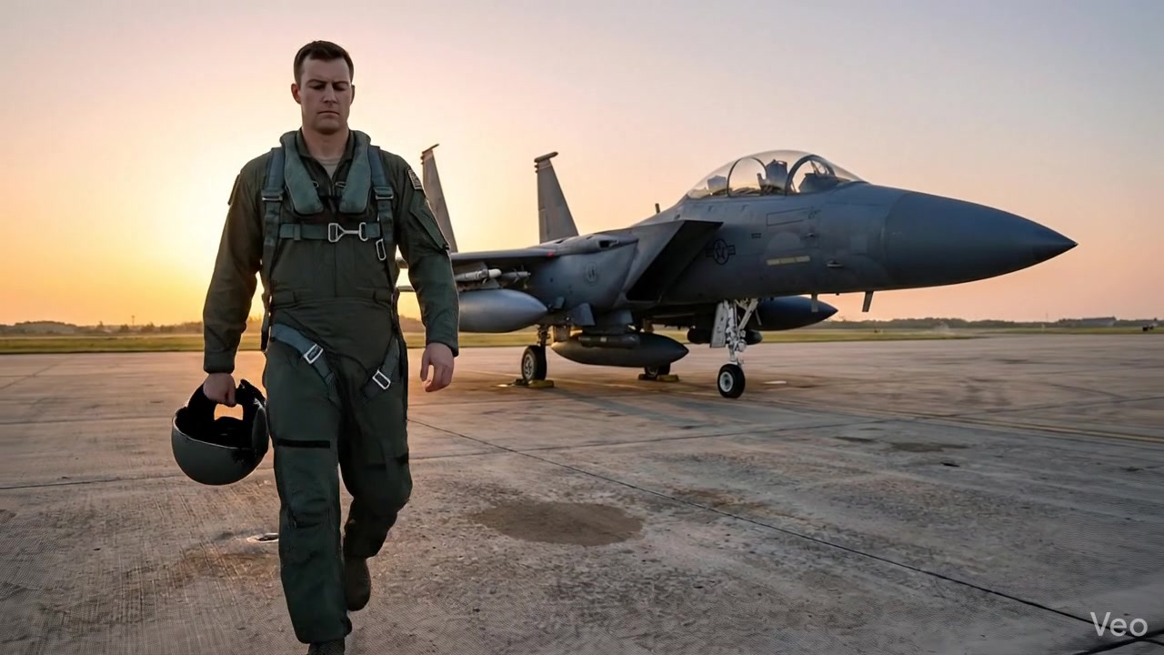 Scene 3: Pilot walks from F-15E