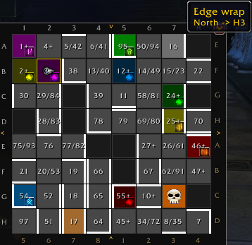 8×8 Grid Map with edge-wrap hint