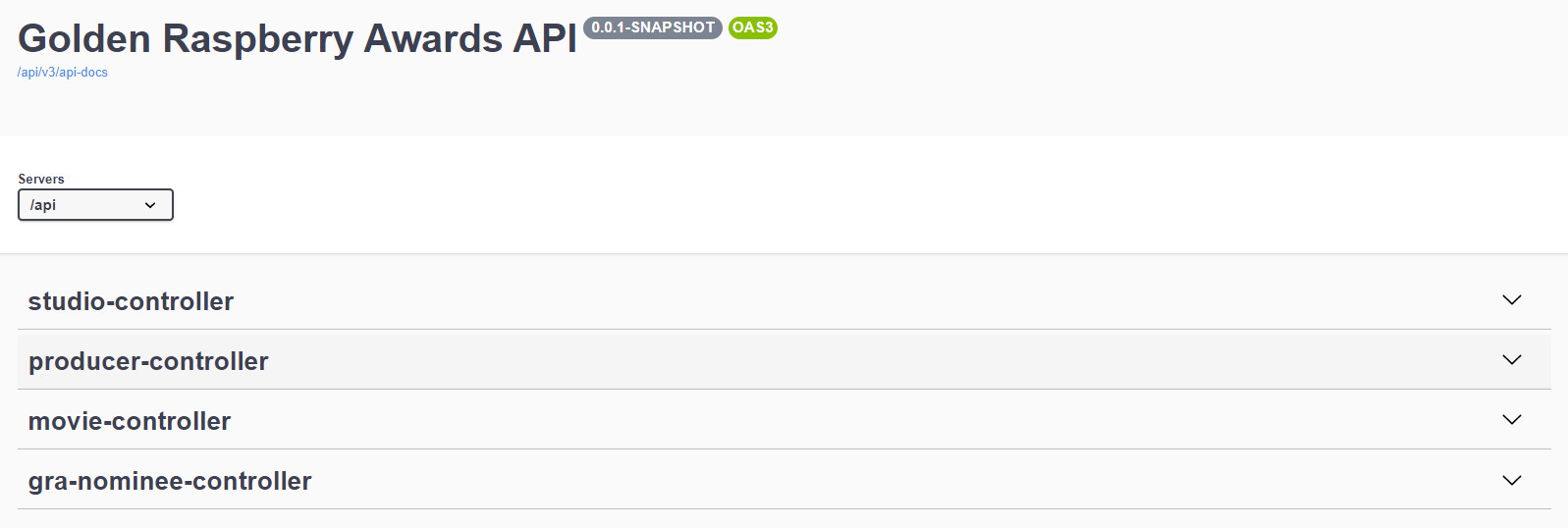 Golden Raspberry Awards API