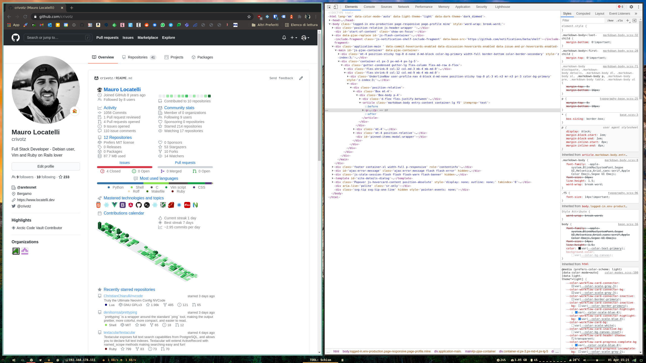 Chrome and debug in i3-gaps vertical split
