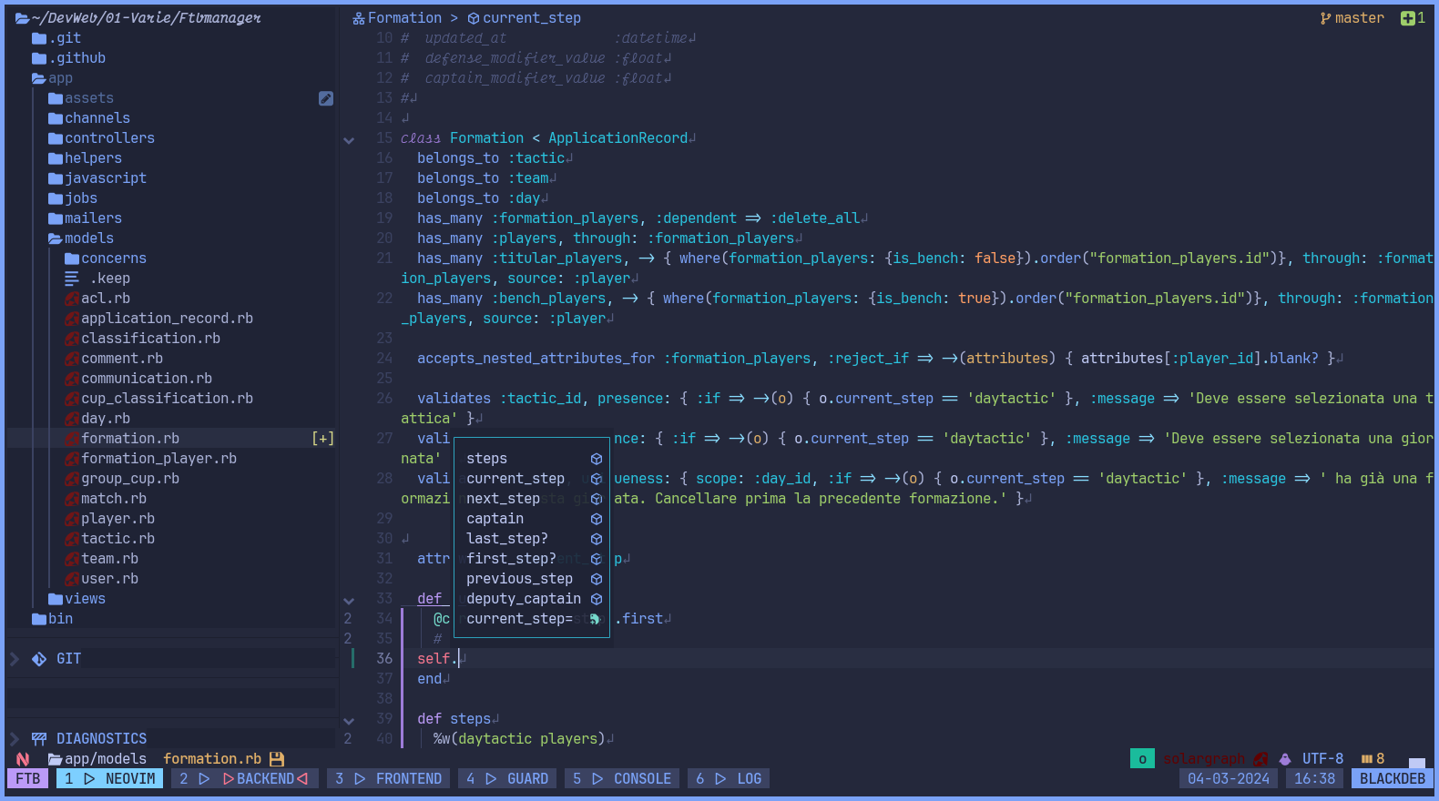 nv-ide + nvim-compe + nvimtree 