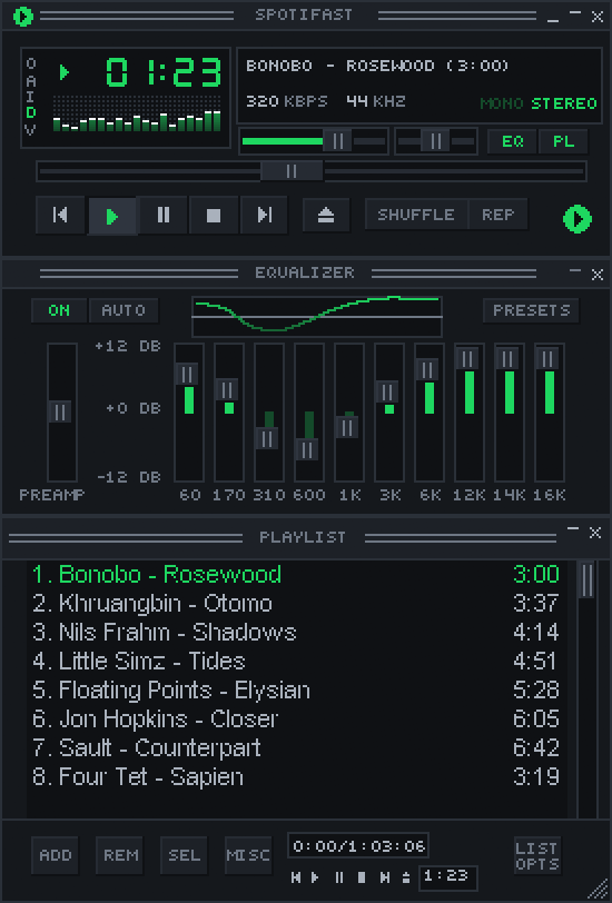 The mini player wearing the built-in skin
