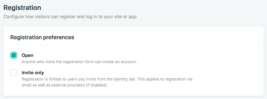 registration preferences