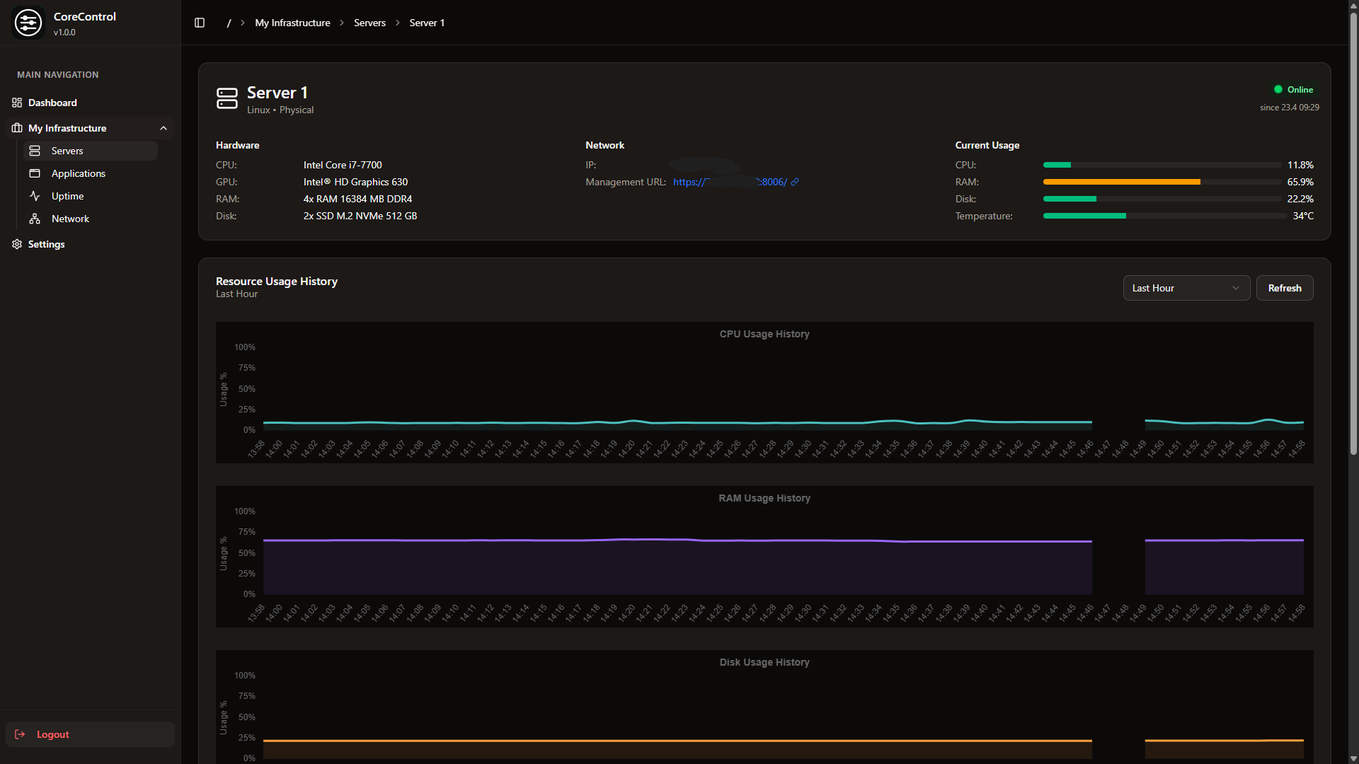 Server Detail Page