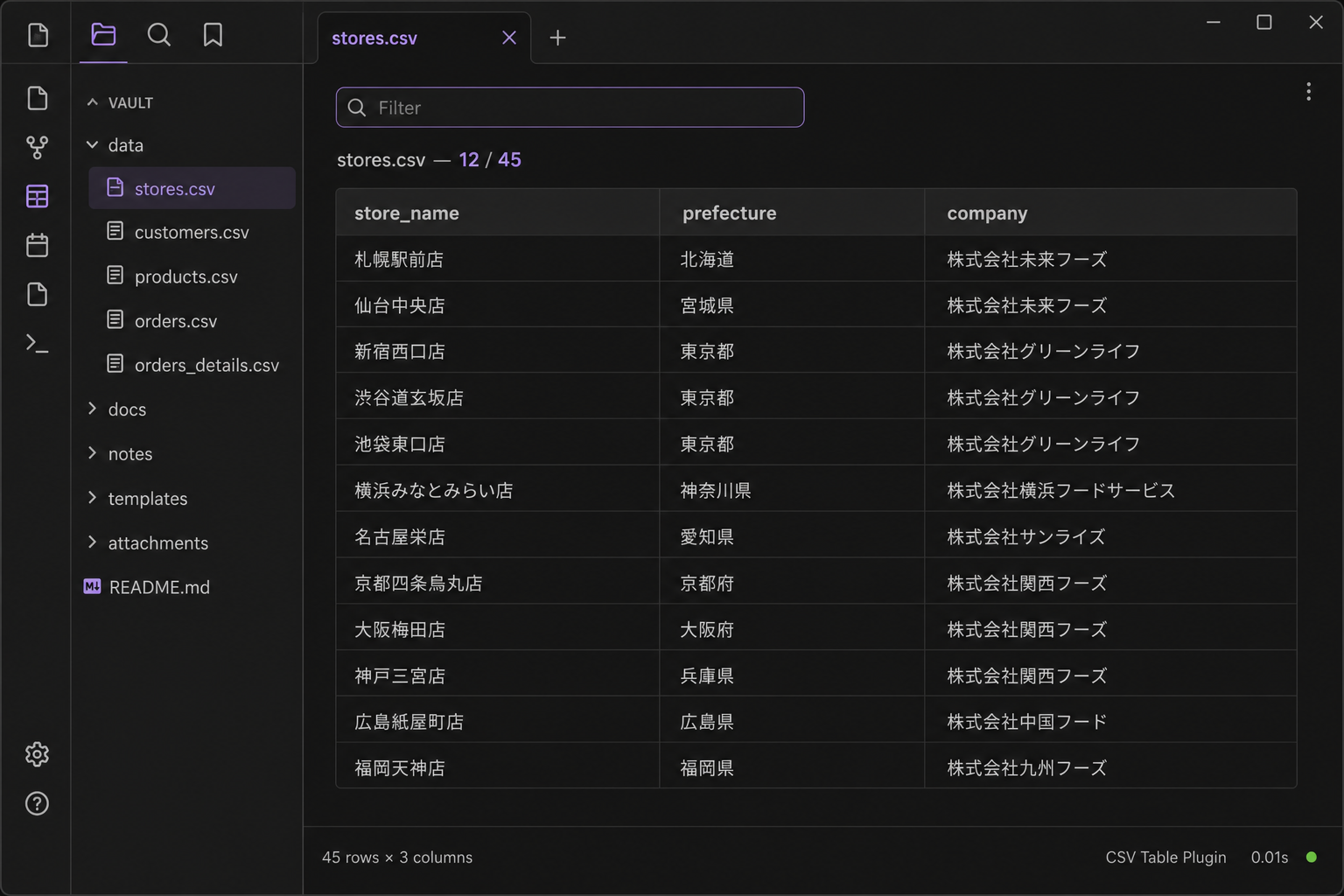 TableCSV screenshot