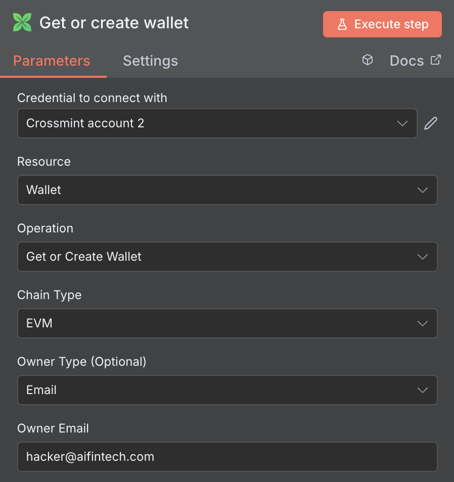 Completed node configuration