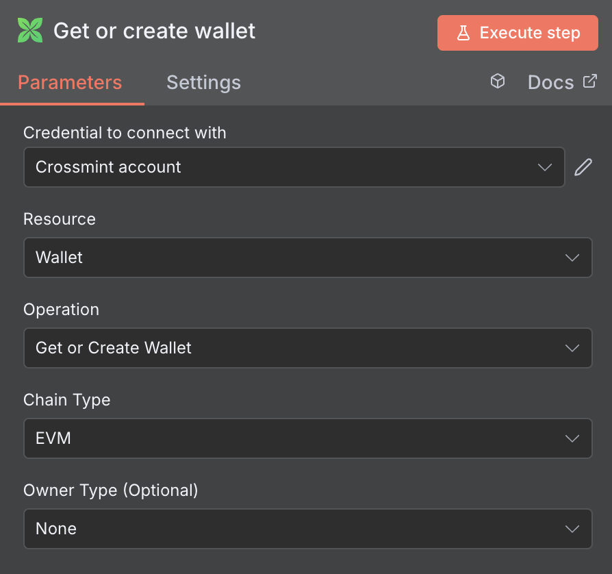 Crossmint node configuration