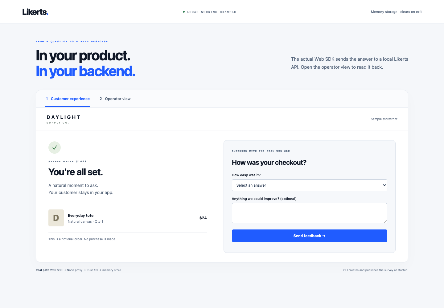 Watch the real embedded survey walkthrough