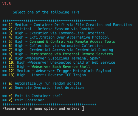 detection-container Text User Interface
