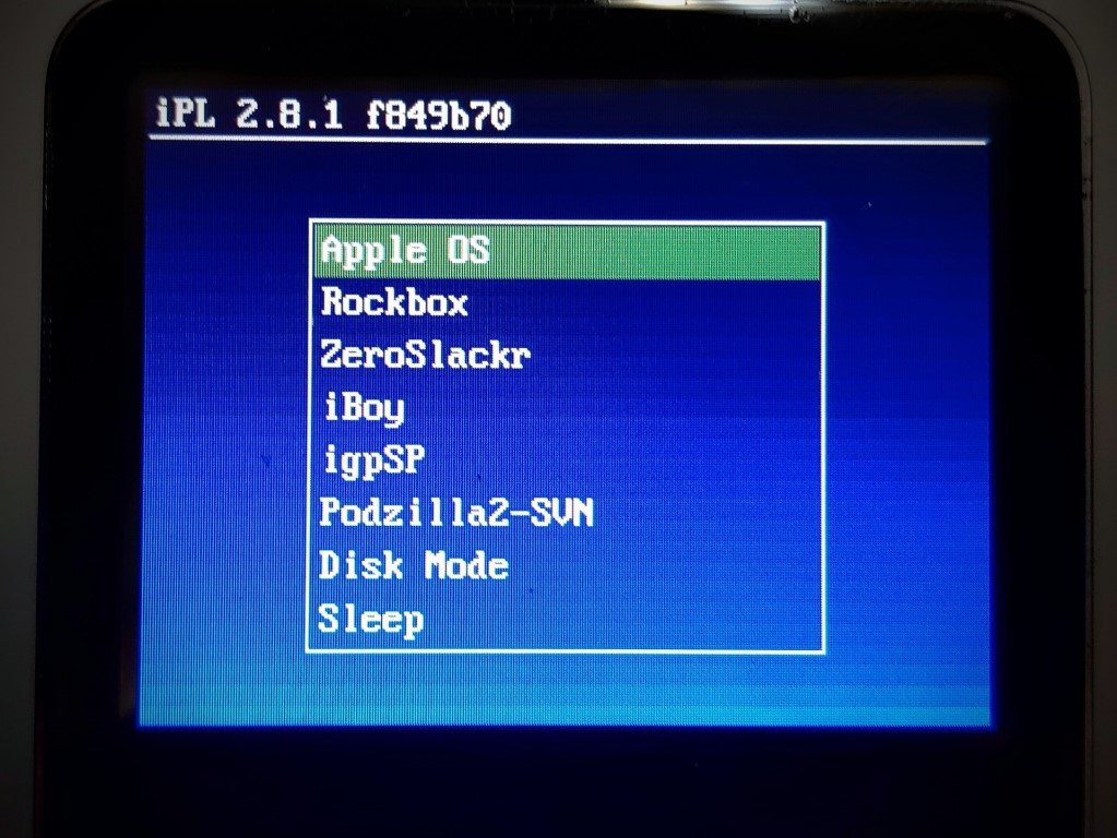 iPodLoader2 on an iPod Video 5.5G