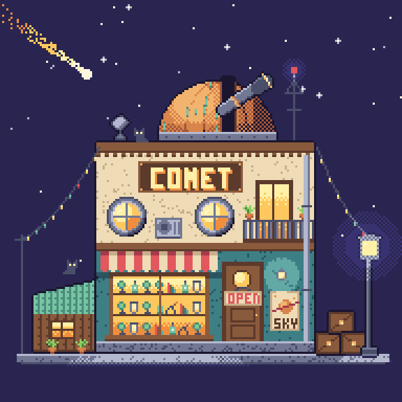 Comet Repair shop scene