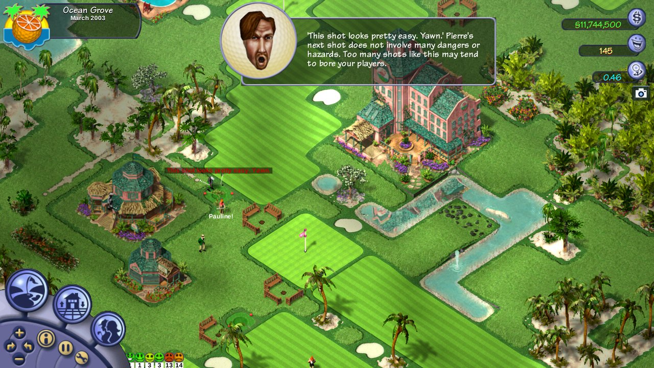 A golf course in OpenSGolf, played with the original SimGolf files