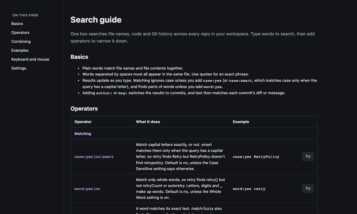 Built panel for help-page
