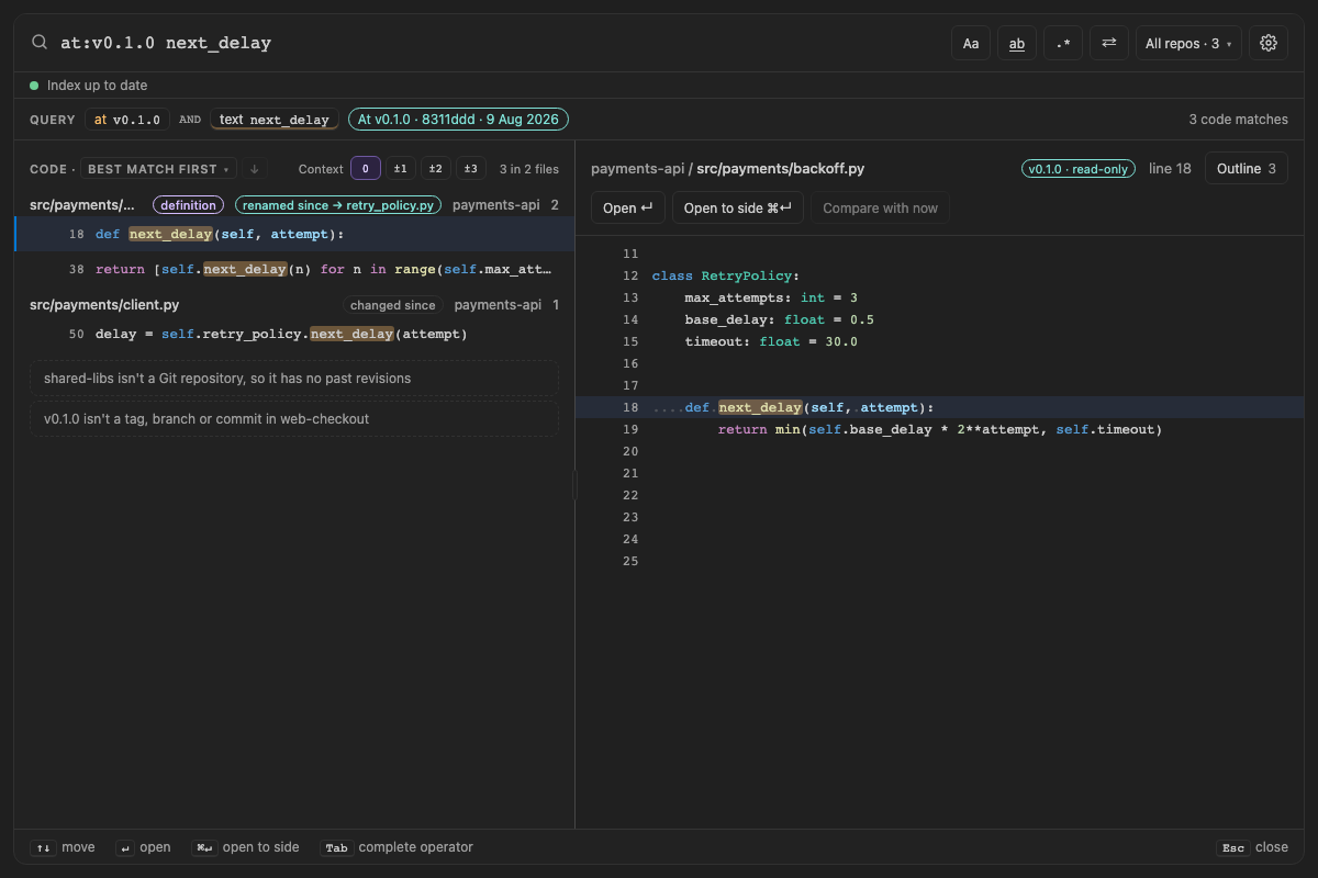 Built panel for history-renames: at:v0.1.0 says backoff.py was renamed since to retry_policy.py