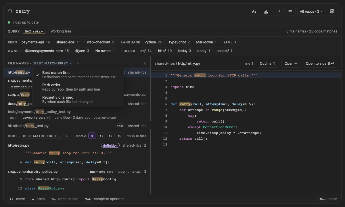 Built panel for recent-order: the order menu open
