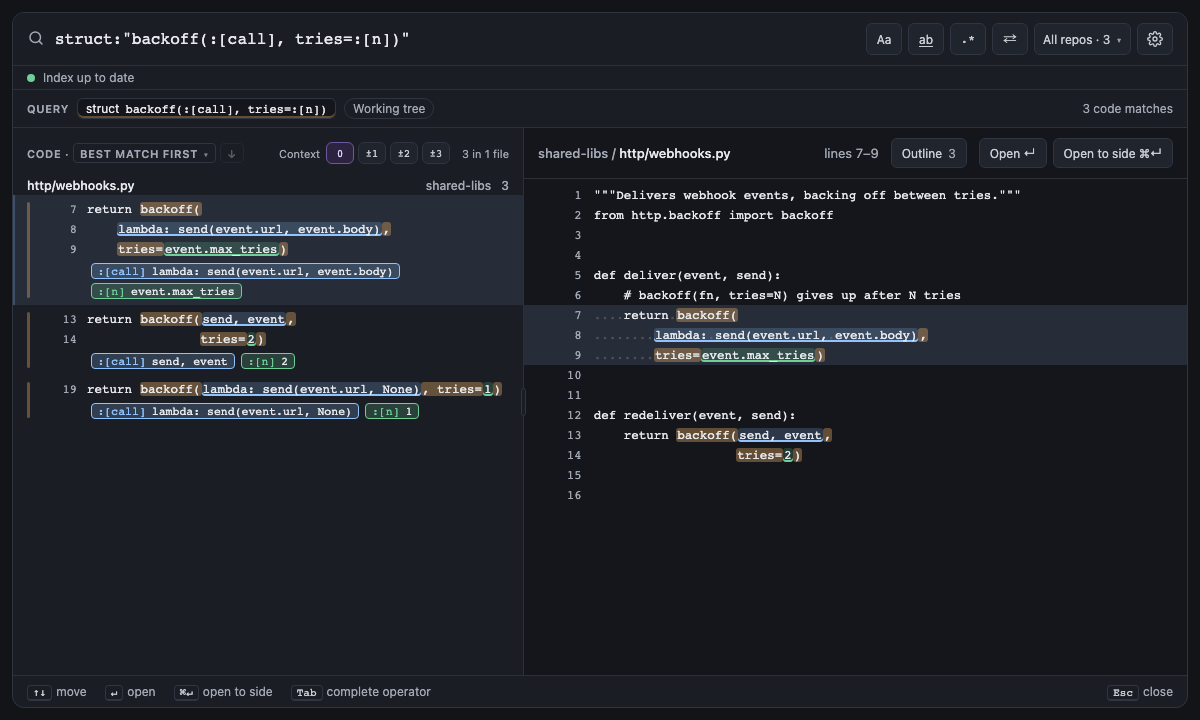 Built panel for structural-search: struct:"backoff(:[call], tries=:[n])"