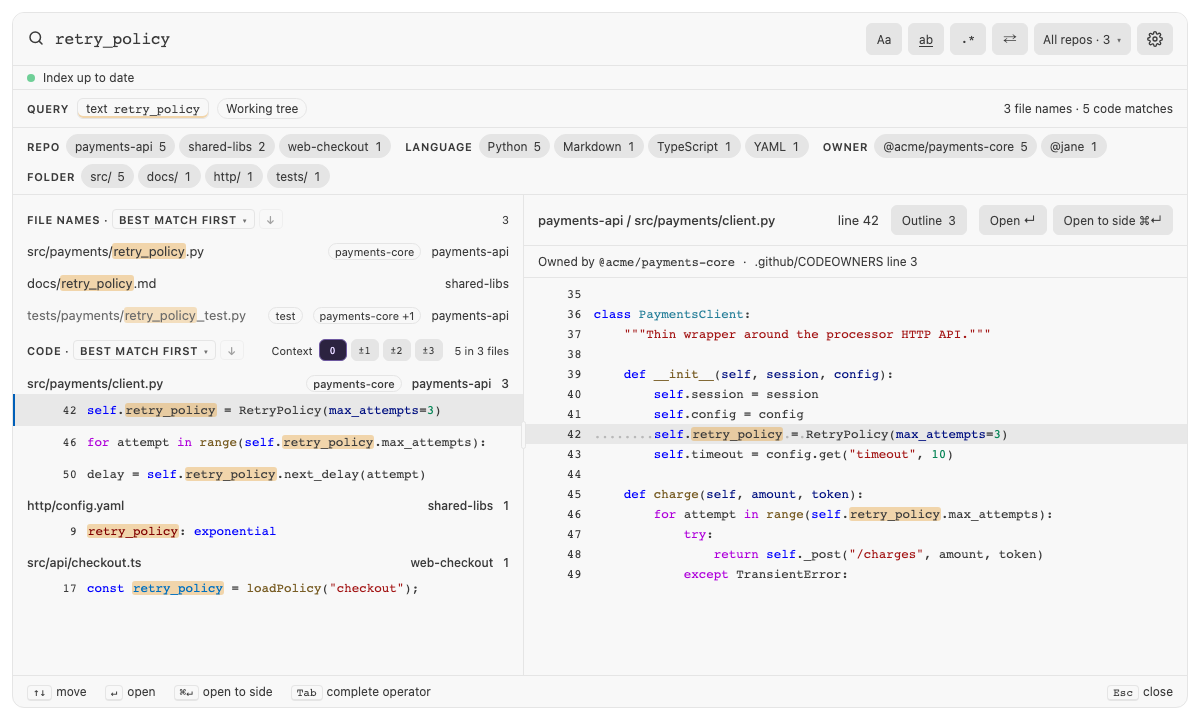 Built panel for syntax-colors: retry_policy under Light Modern