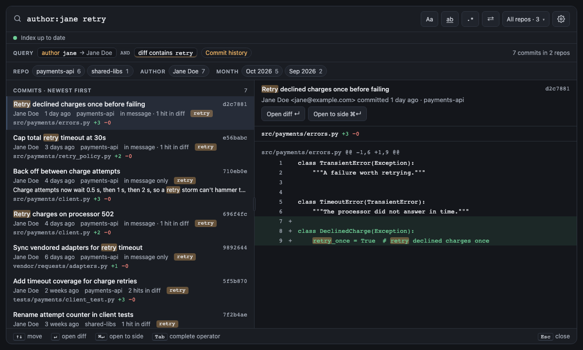 Built panel for words-in-messages