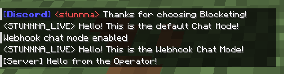 Minecraft chat with Discord integration