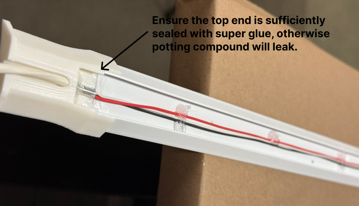 Top end sealed with super glue