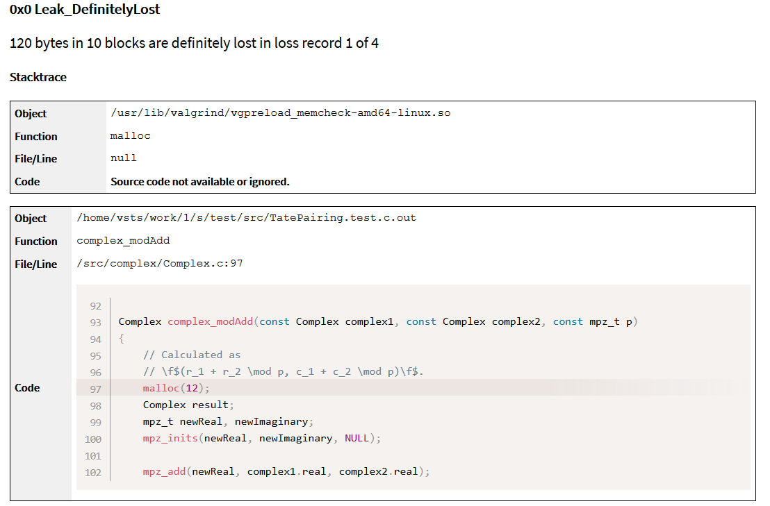 Memory Leak and Stacktrace