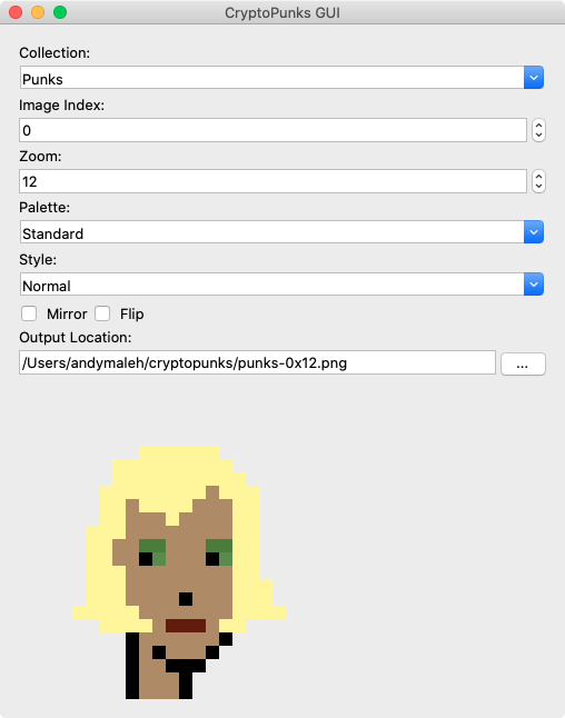 CryptoPunks GUI Screenshot