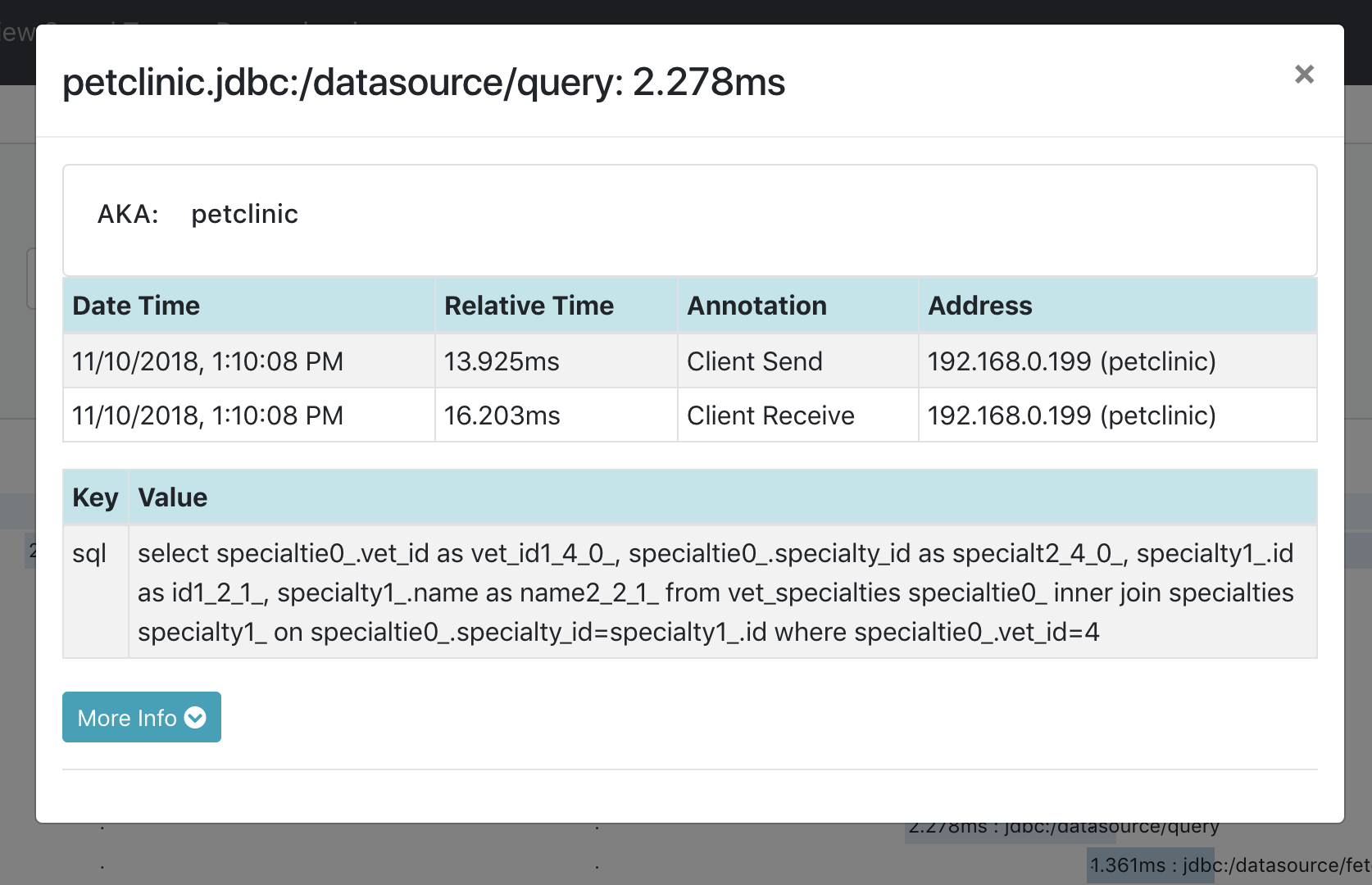 Query span details