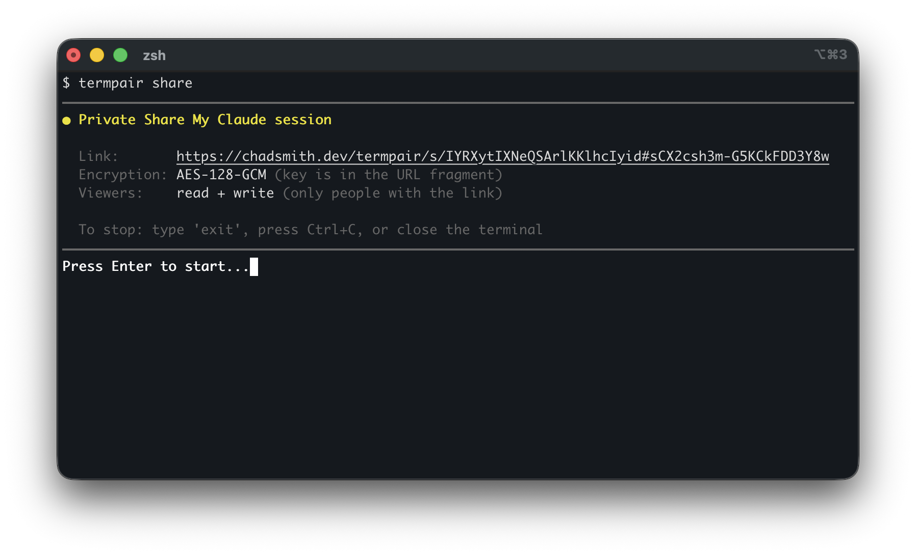 termpair share command