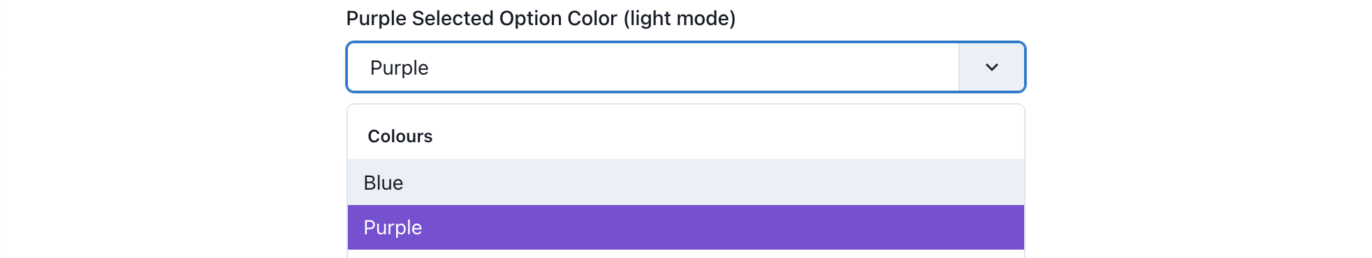 Purple Selected Option Color (light mode)