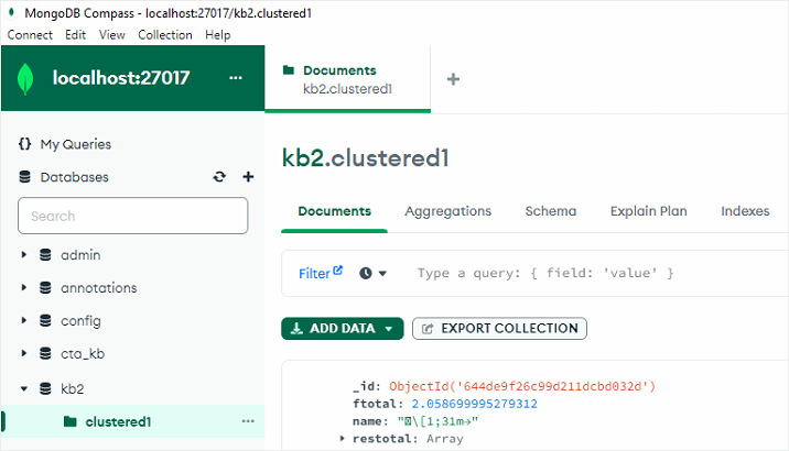 MongoDB Compass Interface