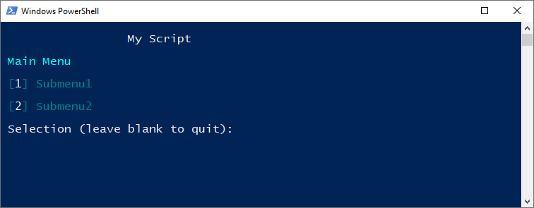 Powershell Menu