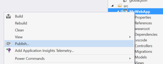 Publish Context Menu