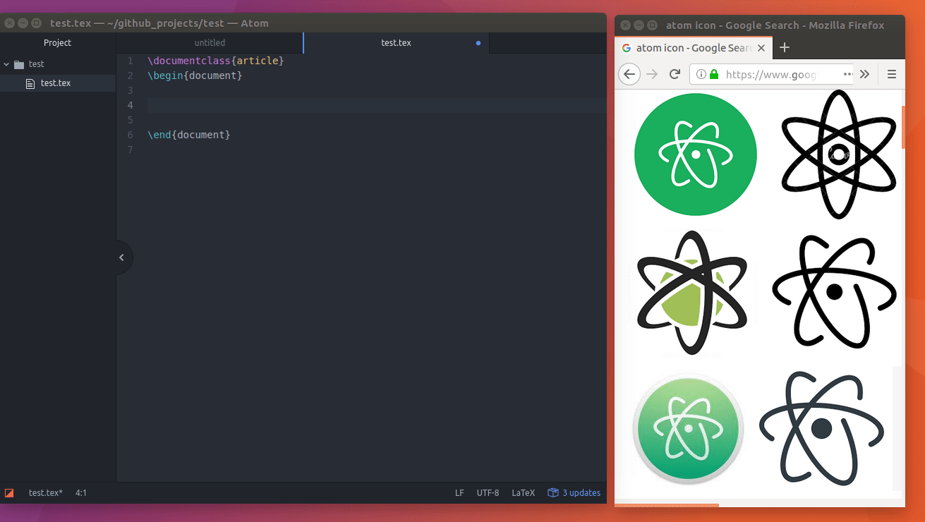 Latex package. Atom GITHUB. Atom плагин ссылки на функции. Анимация для GITHUB README. Atom browser icon.