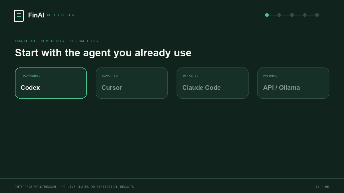 FinAI guided workflow preview