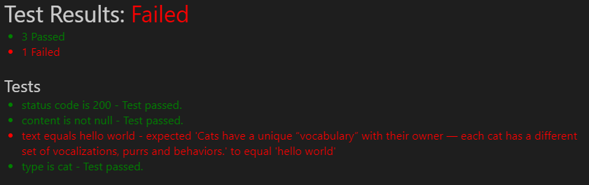Passing Tests Example