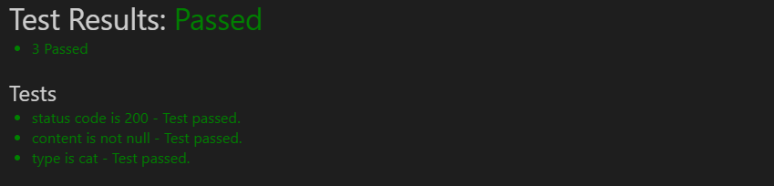 Passing Tests Example