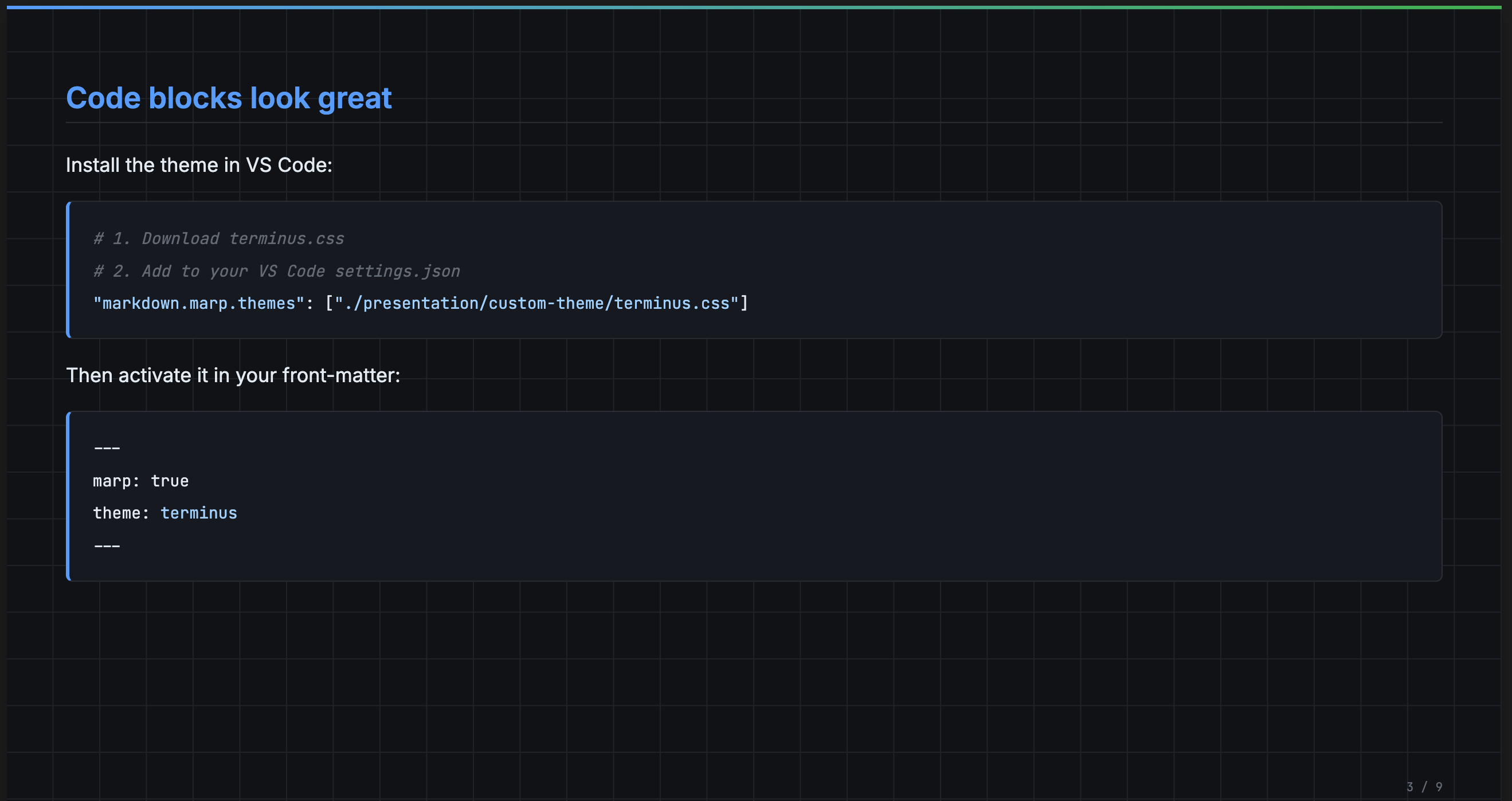Aperçu du thème MARP Terminus (2)