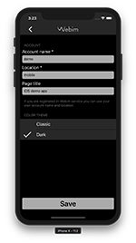 Settings screen screenshot Dark theme