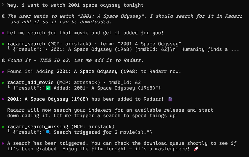 Adding a movie with natural language